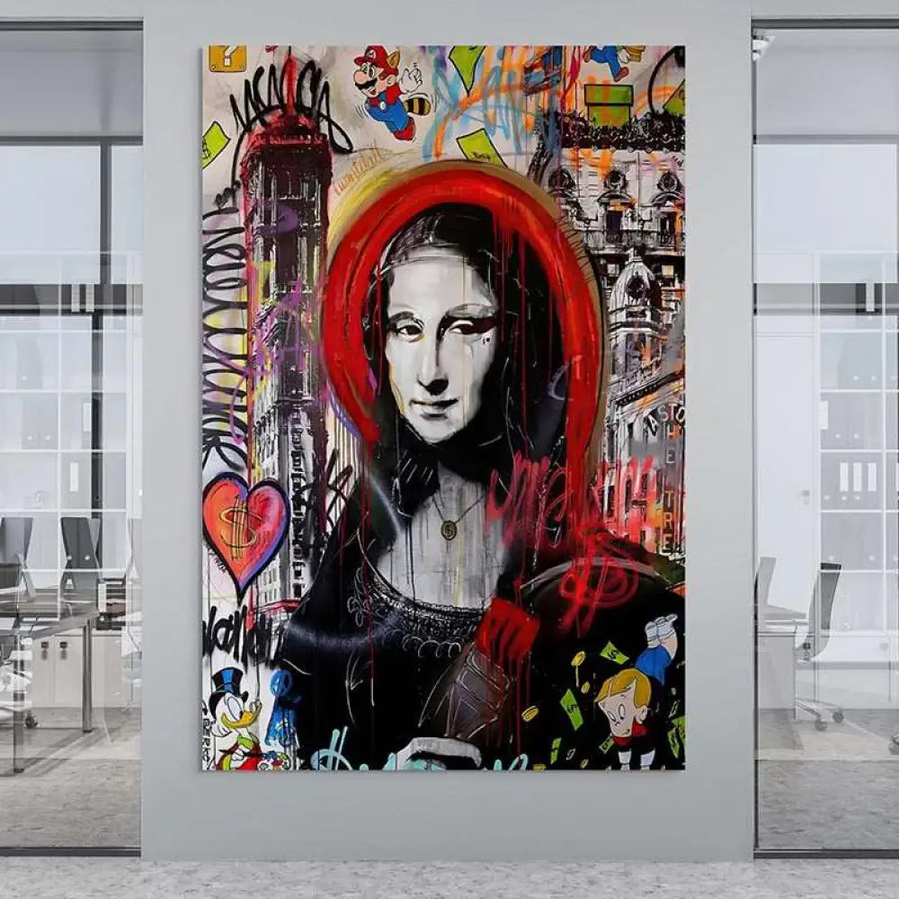 Tableau Street Art Urban Mona 40x60cm / Toile tendue sur châssis Tableau Street art