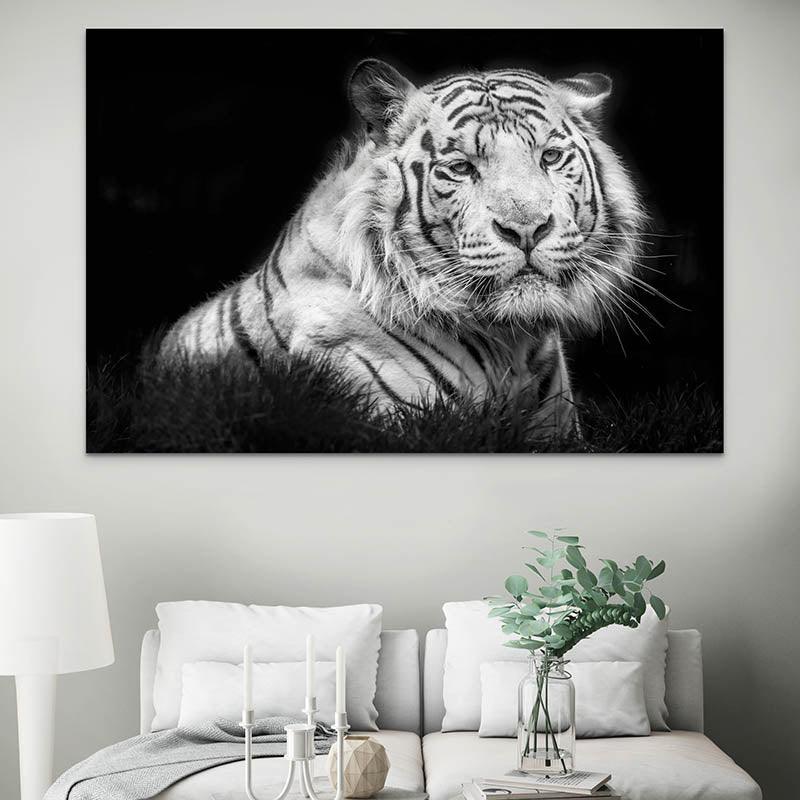 Tableau Tigre noir et blanc - Montableaudeco