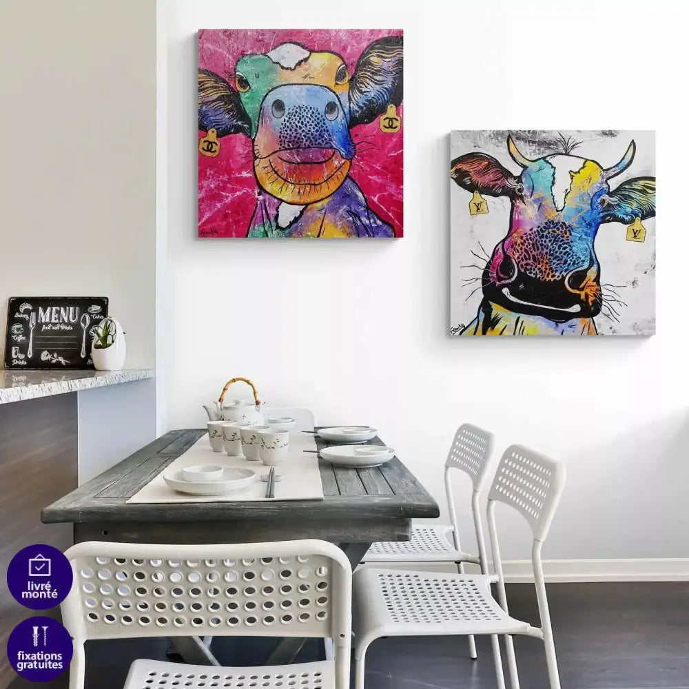 Tableau Vache Fashion - Montableaudeco