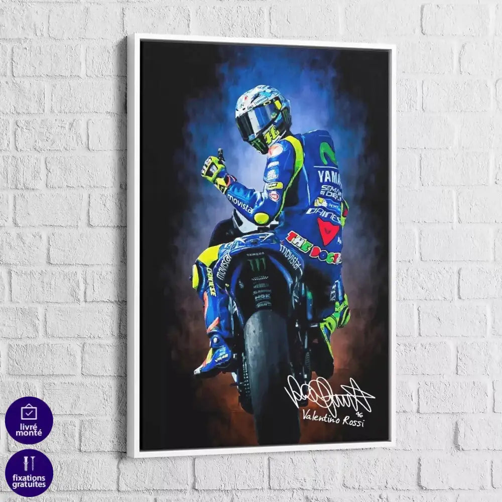 Tableau Valentino Rossi Bleu Signature - Montableaudeco