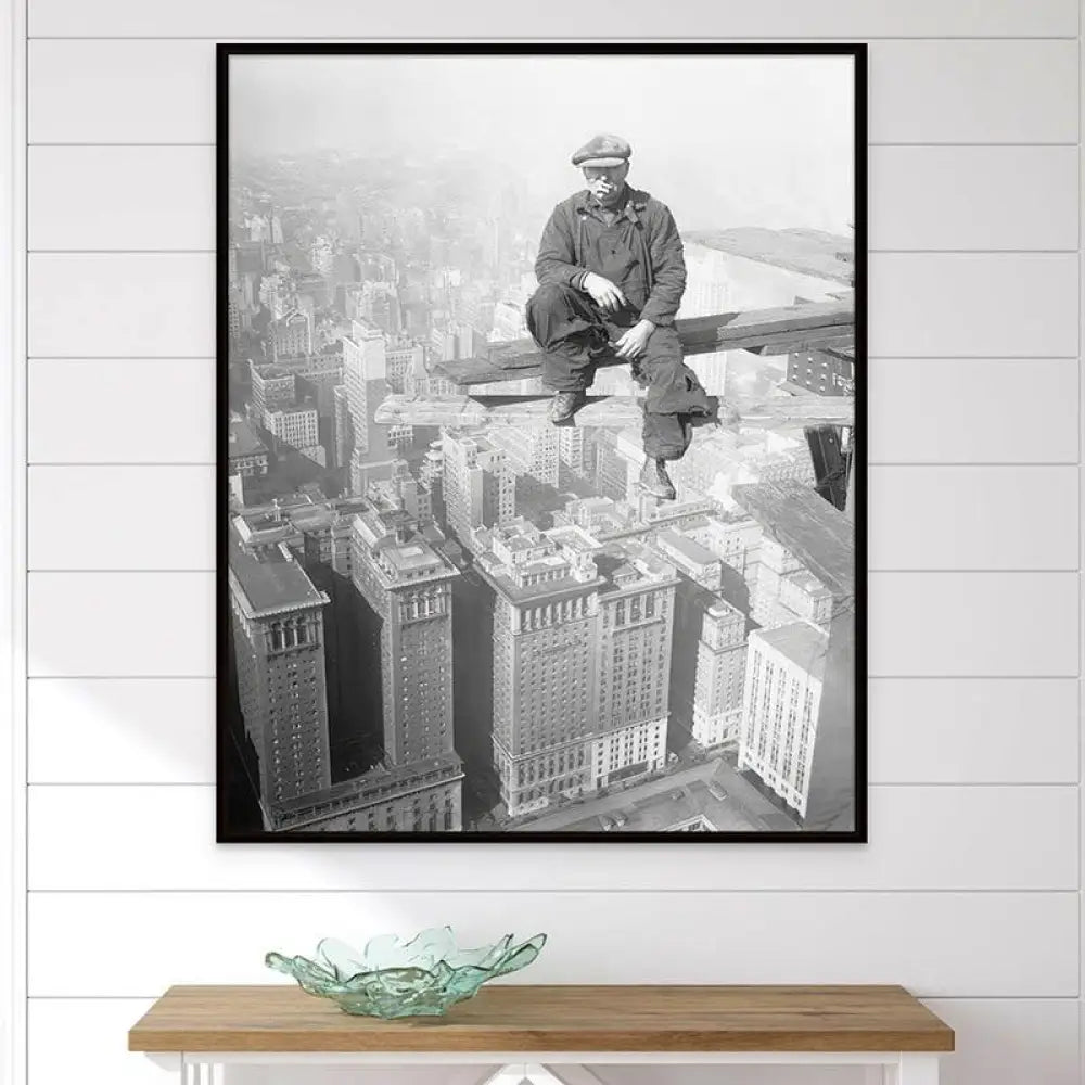 Tableau Vintage Travaux sur New York - Montableaudeco