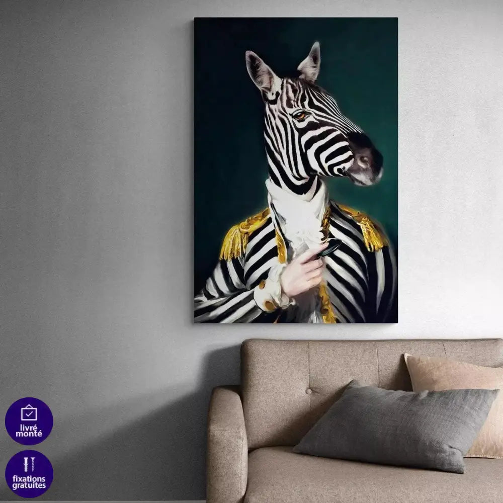 Tableau Zèbre L'aristocrate - Montableaudeco