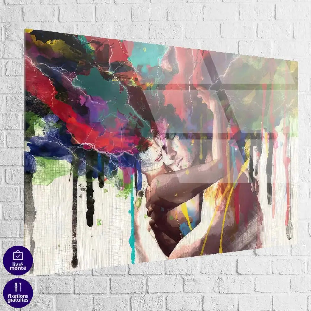 Tableaux Moderne le couple Amoureux 75x100cm / Plexiglas Toile Imprimée