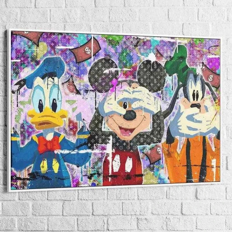 Tableau Street Art Mickey Donald Pluto - Montableaudeco