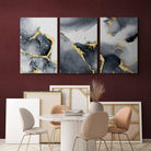 Affiche Abstraite Gris Or Ensemble 3 Pieces - Montableaudeco