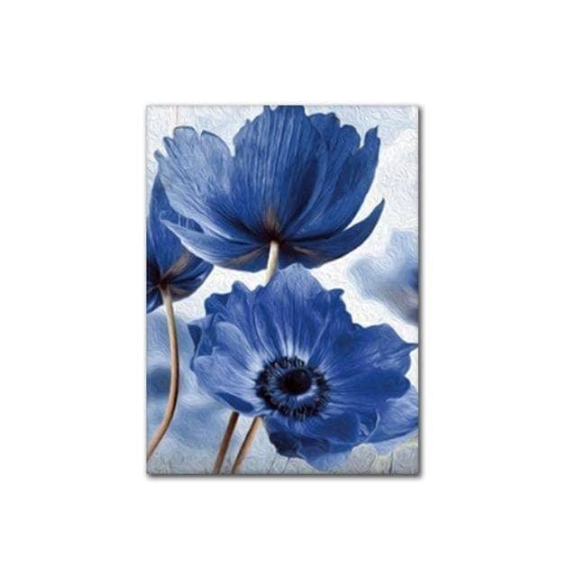 Affiche Fleur Bleue 3 Parties - Montableaudeco