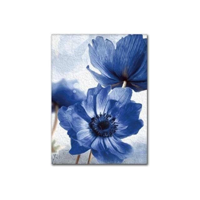 Affiche Fleur Bleue 3 Parties - Montableaudeco