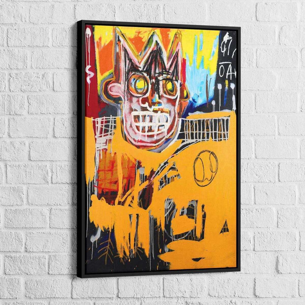 Tableau Jean Michel Basquiat Orange Sports Figure - Montableaudeco