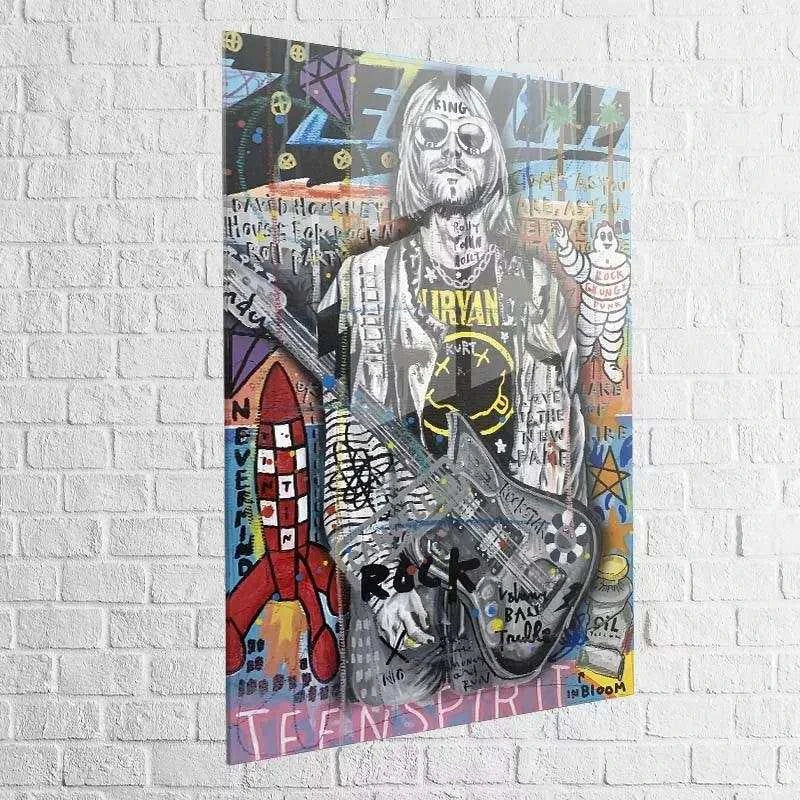 Tableau Street Art Kurt Cobain Teen Spirit - Montableaudeco