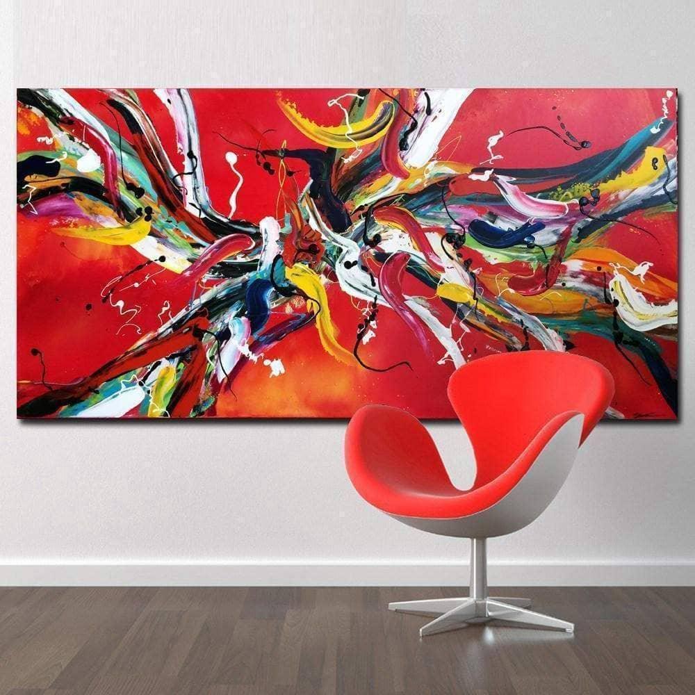 Tableau Abstrait Rouge Vision - Montableaudeco