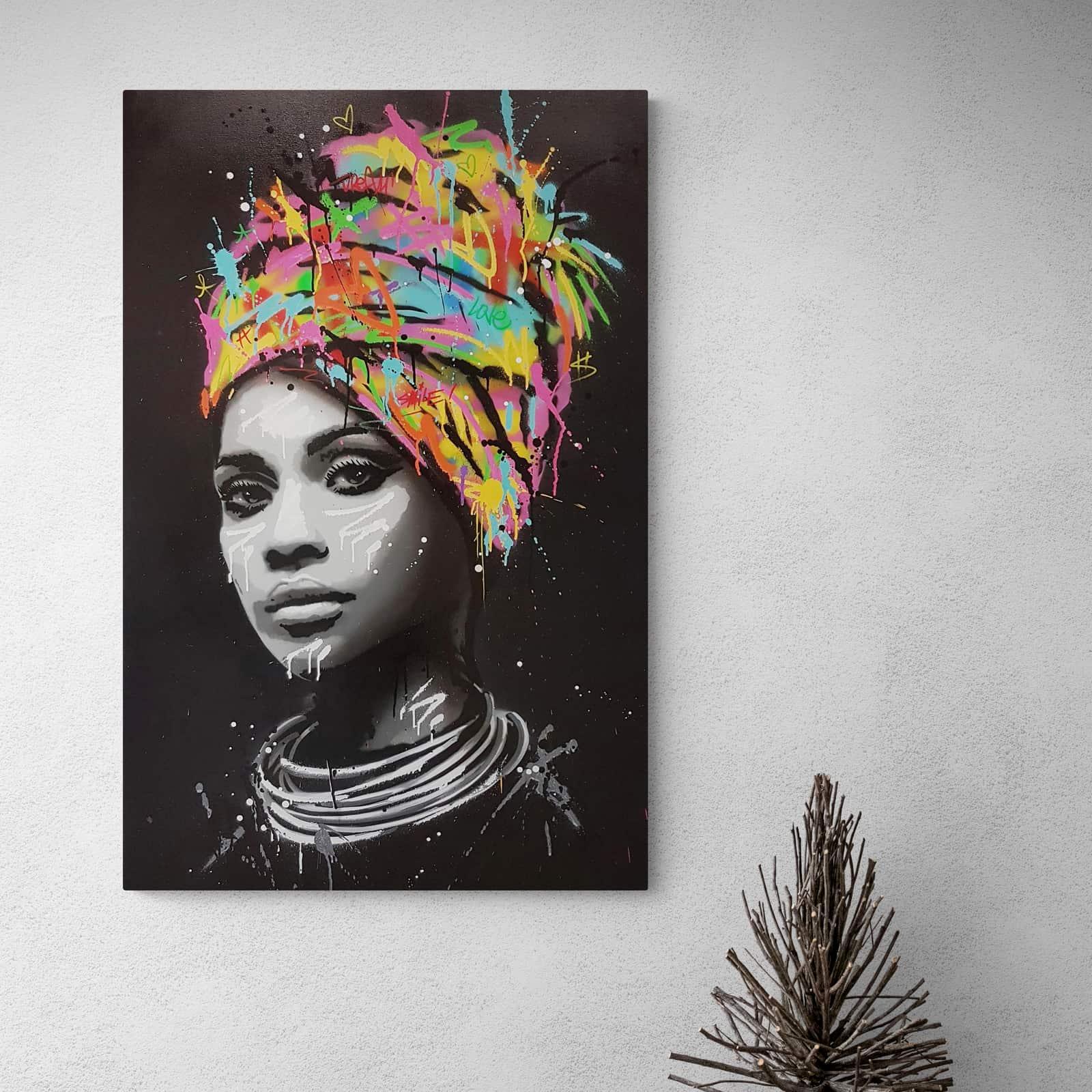 Tableau Afrique Femme Graffiti - Montableaudeco