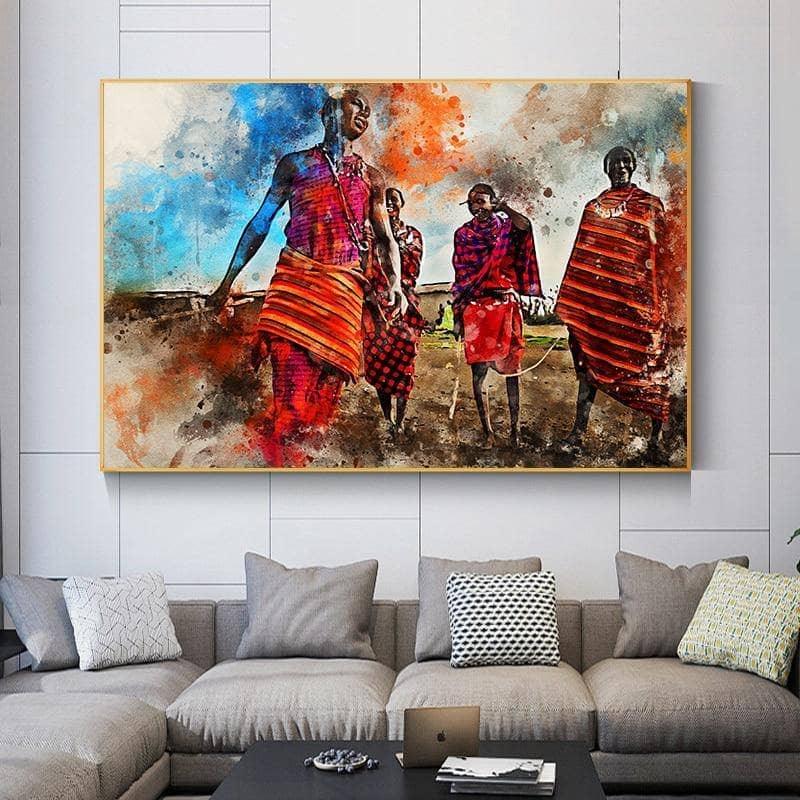 Tableau Afrique Tribu Maasaï - Montableaudeco