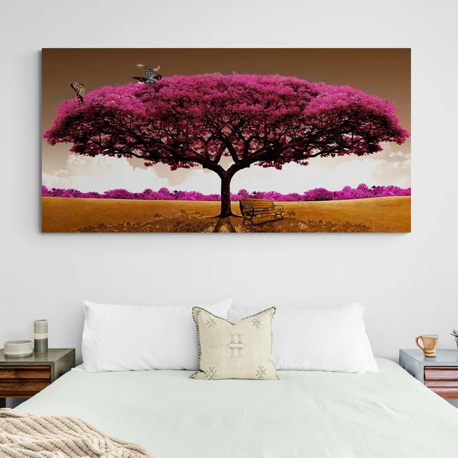 Tableau Arbre Rose Grand Format - Montableaudeco