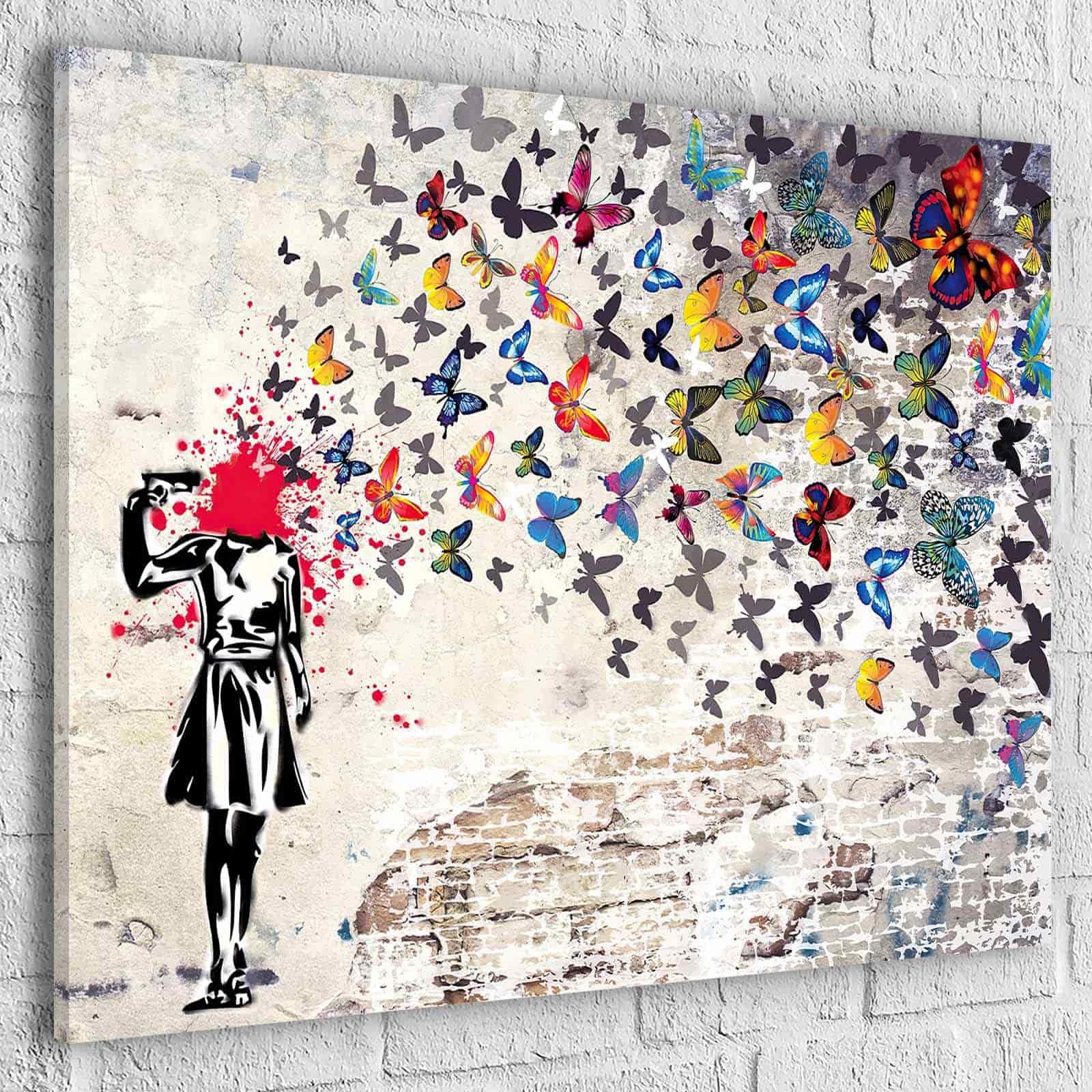 Tableau Banksy Butterfly - Montableaudeco