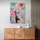 Tableau Banksy La fille au Ballon et La Panthère Rose - Montableaudeco