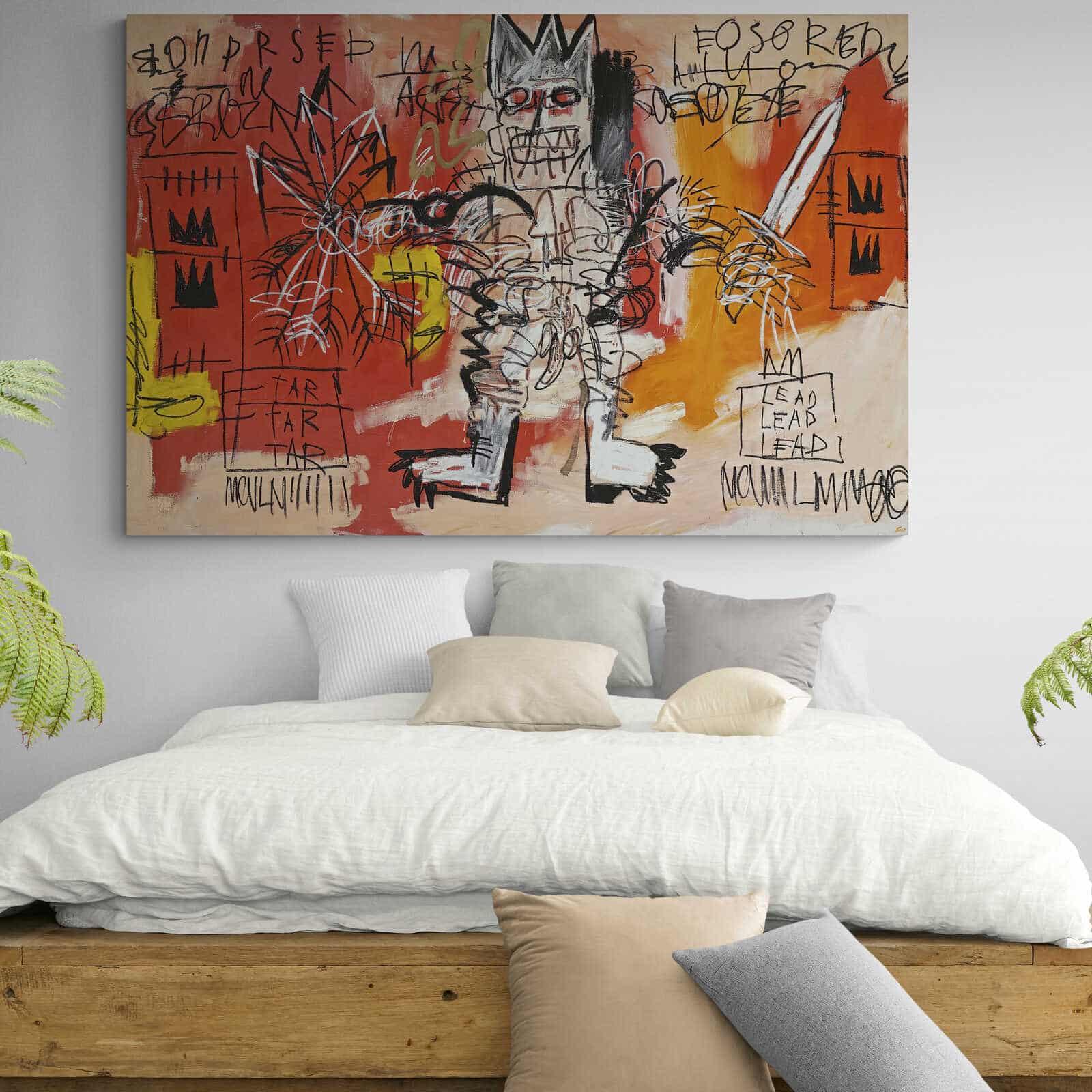 Tableau Basquiat Warrior Graffiti - Montableaudeco