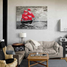 Tableau Bateau La Voile Rouge - Montableaudeco