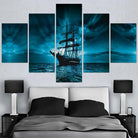 Tableau Bateau Pirate sur Mer Bleu - Montableaudeco