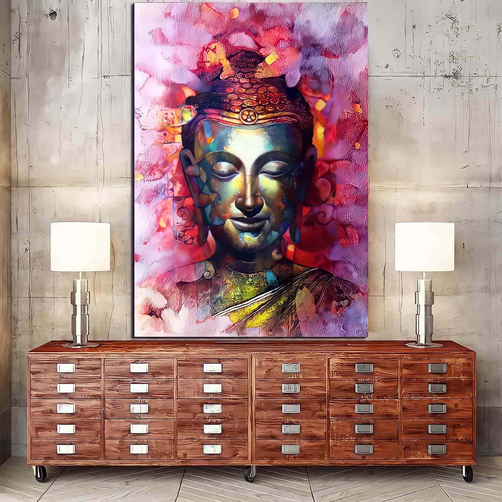 Tableau Bouddha Rose - Montableaudeco