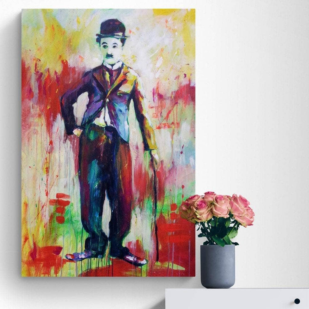 Tableau Charlie Chaplin Effet Peinture - Montableaudeco
