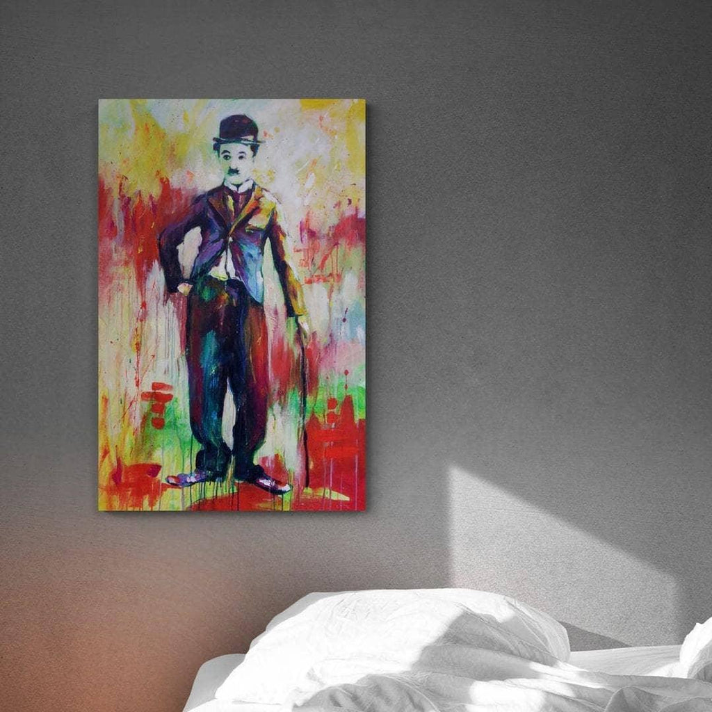 Tableau Charlie Chaplin Effet Peinture - Montableaudeco