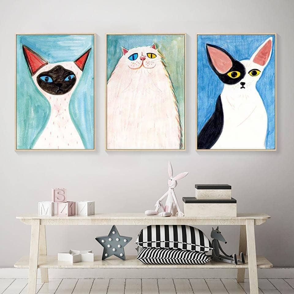 Tableau Chat Coloré | Déco Original | Offre de Bienvenue -20% c