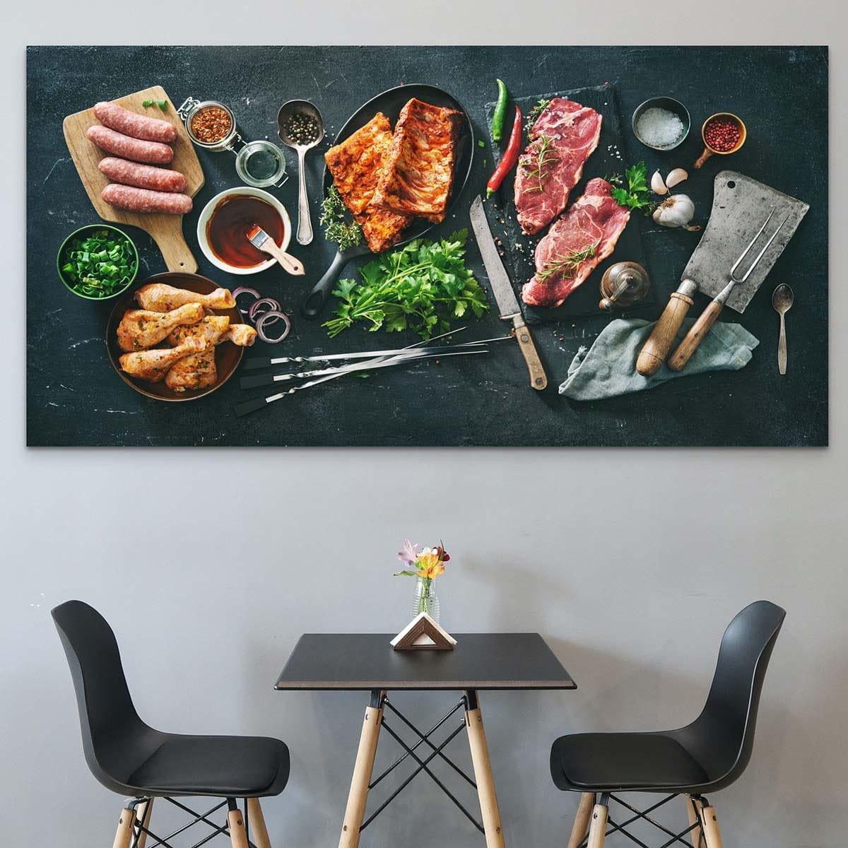 Tableau Cuisine La Viande sur Ardoise - Montableaudeco