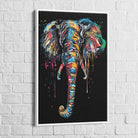 Tableau Eléphant Noir et Couleur - Montableaudeco