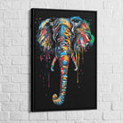 Tableau Eléphant Noir et Couleur - Montableaudeco