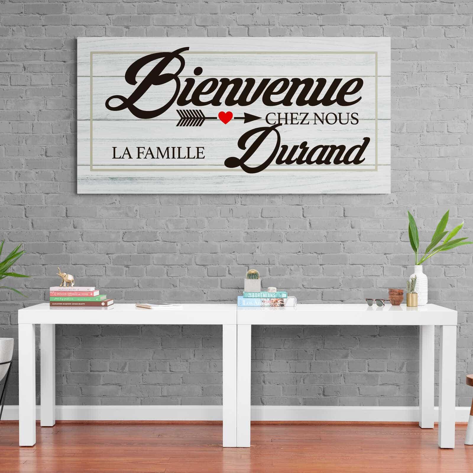 Tableau Famille Personnalisé Bienvenue - Montableaudeco