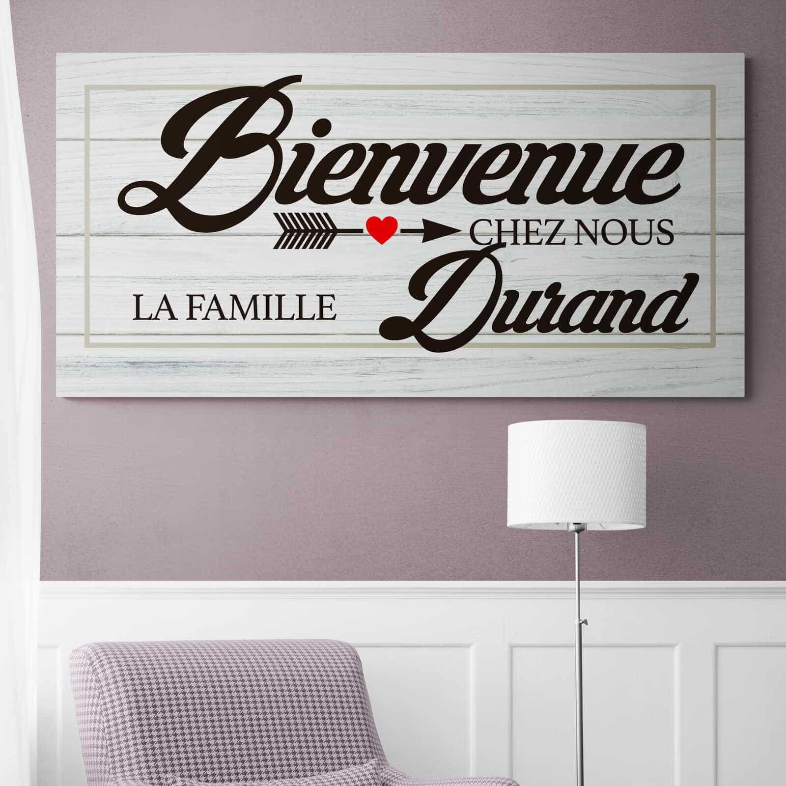 Tableau Famille Personnalisé Bienvenue - Montableaudeco