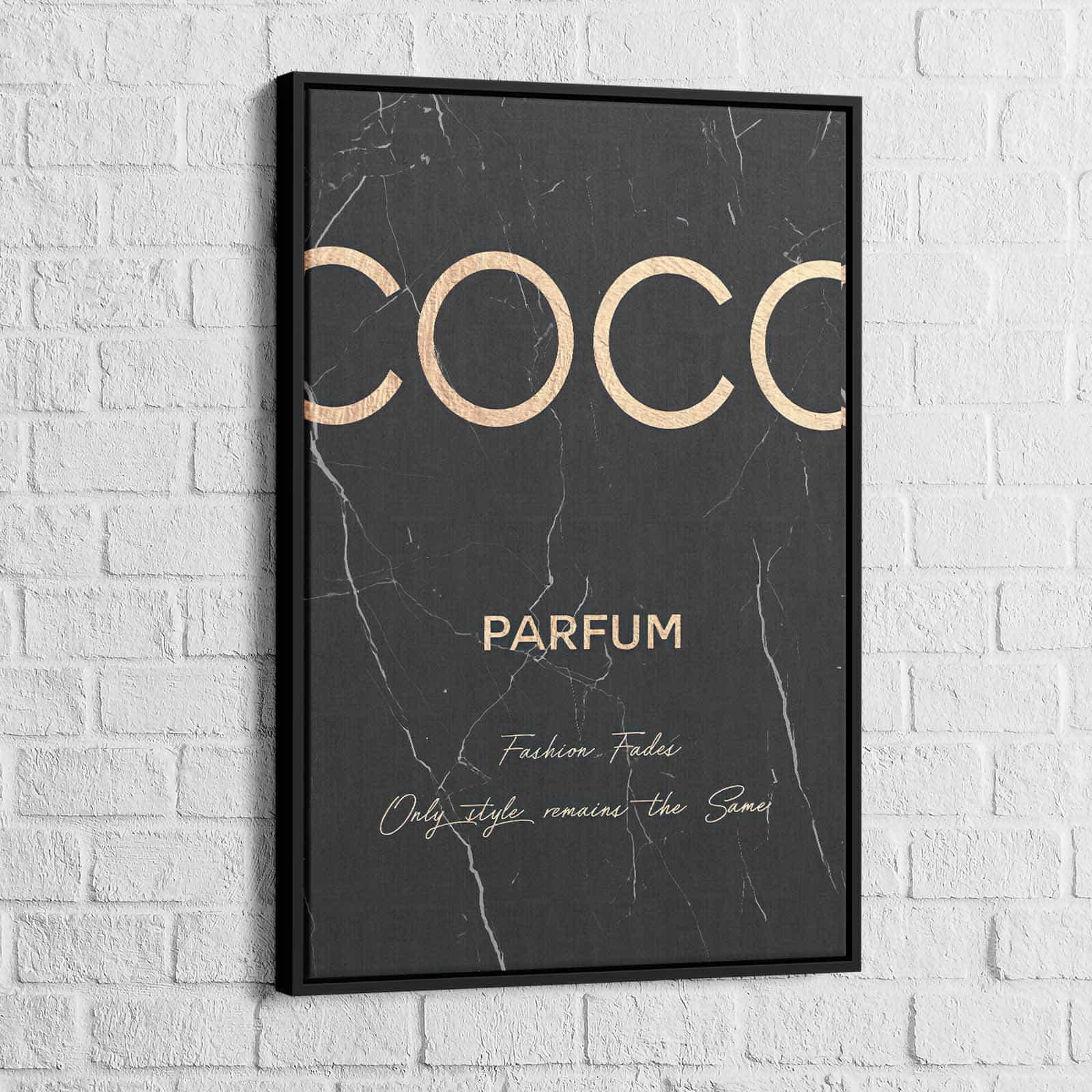 Tableau Fashion Coco Noir et Or 3 Pièces - Montableaudeco