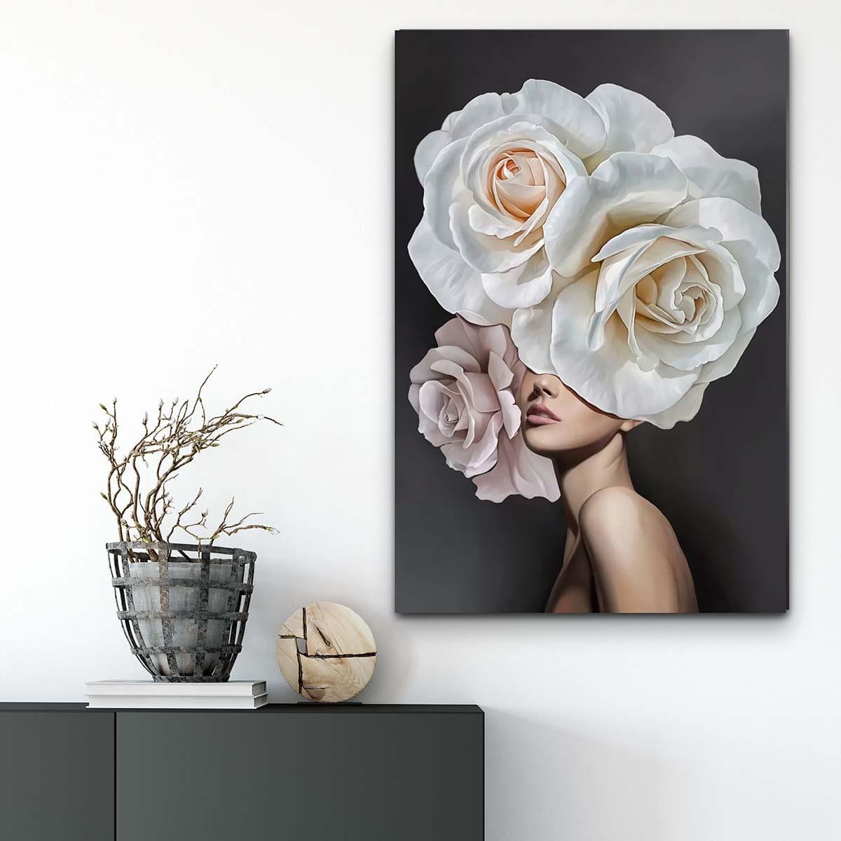 Tableau Fashion Femme Fleur - Montableaudeco