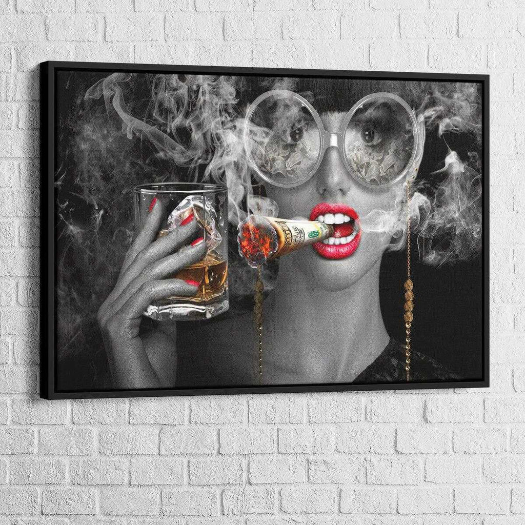Tableau Fashion Miss Drink and Smoke - Montableaudeco