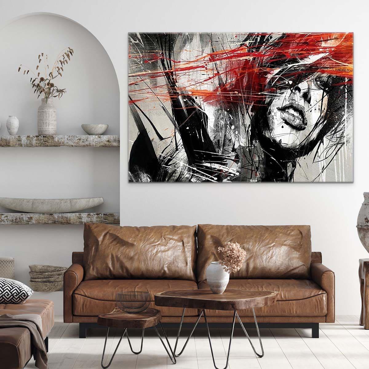 Tableau Femme Le Rouge sur le Noir - Montableaudeco