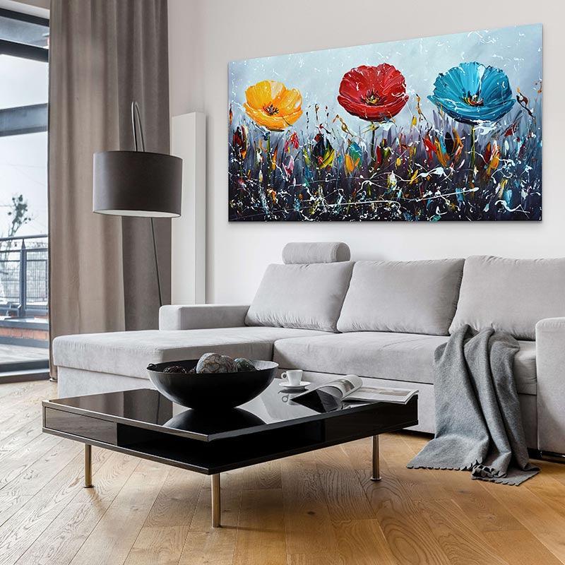 Tableau Fleur Les 3 Coquelicots - Montableaudeco