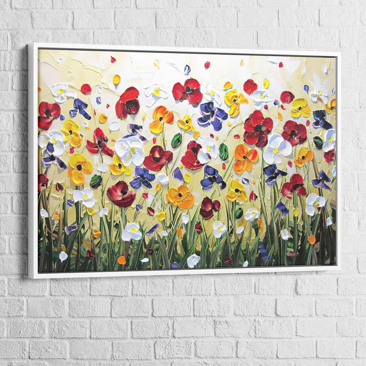 Tableau Fleur Un Champ de Fleurs - Montableaudeco