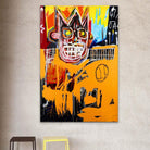 Tableau Jean Michel Basquiat Orange Sports Figure - Montableaudeco