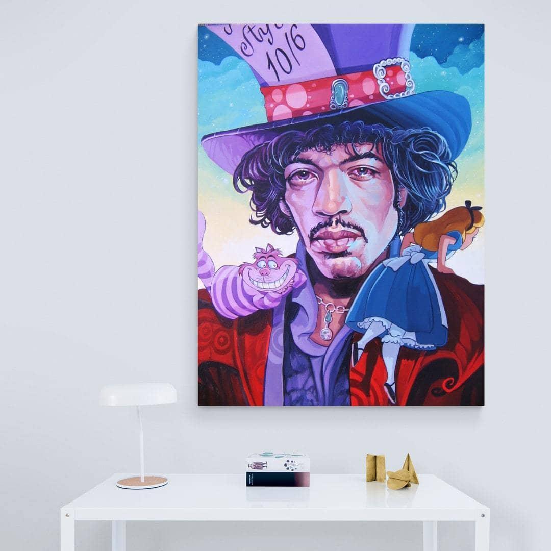 Tableau Jimi Hendrix Le Chapelier - Montableaudeco