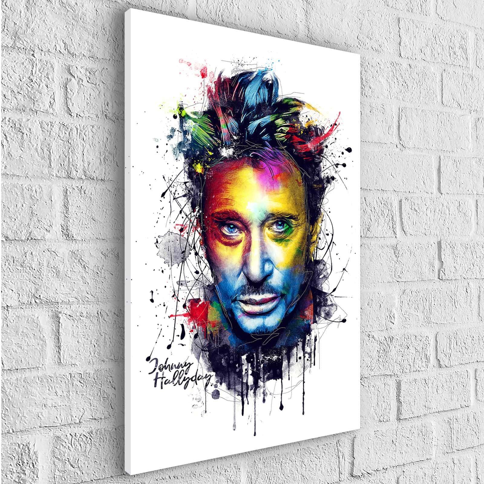 Tableau Johnny Hallyday Aquarelle - Montableaudeco