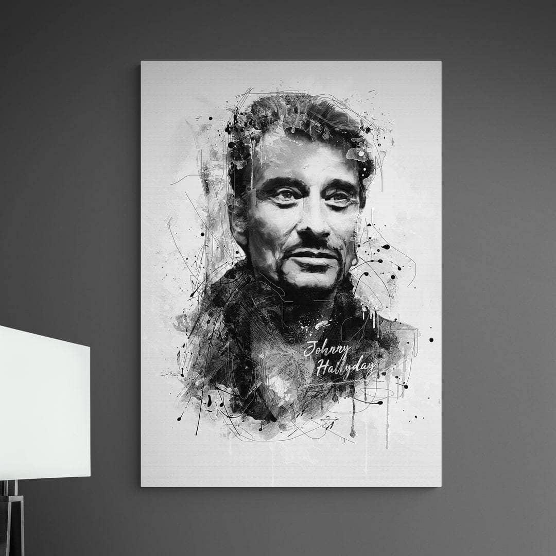 Tableau Johnny Hallyday Le Noir et Blanc - Montableaudeco