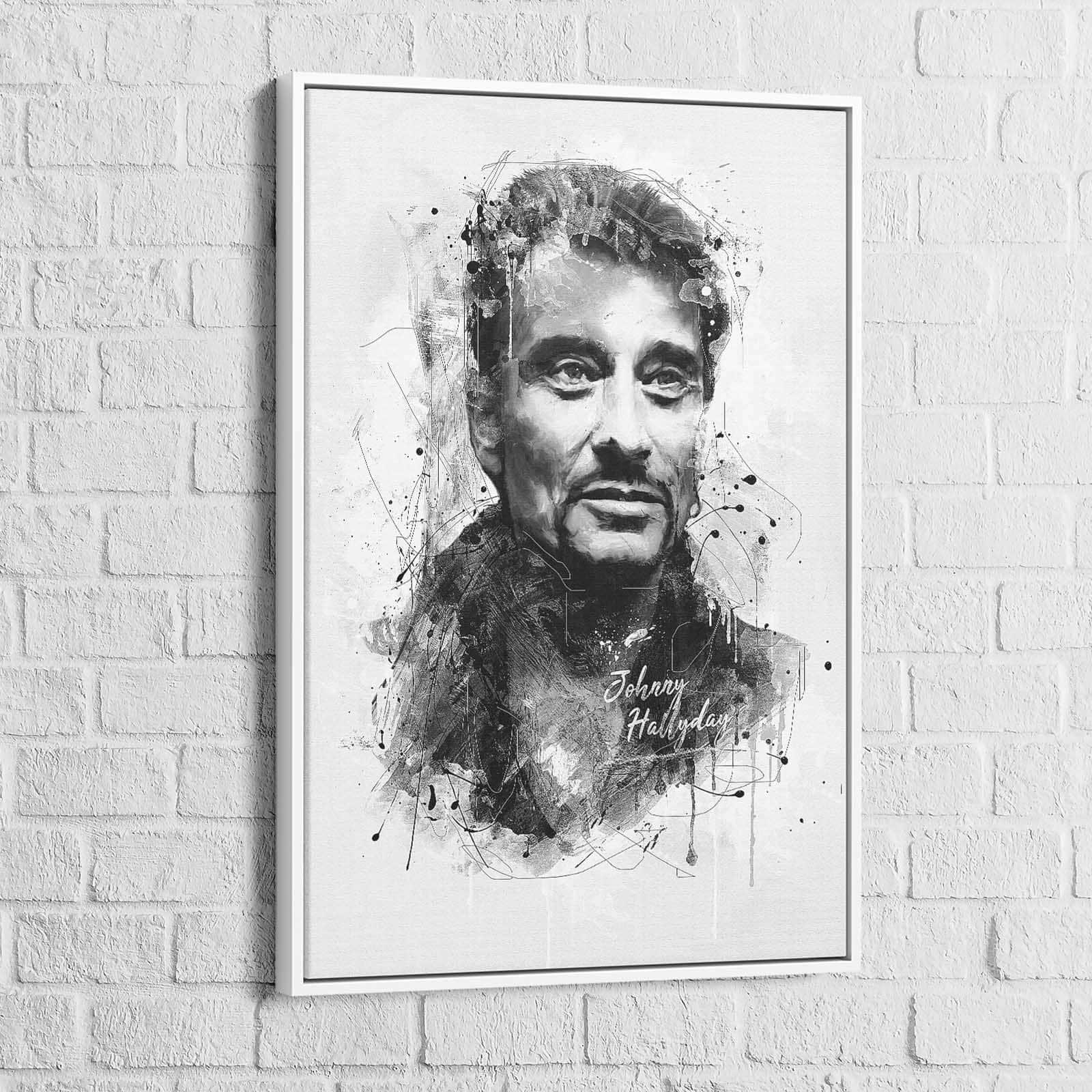 Tableau Johnny Hallyday Le Noir et Blanc - Montableaudeco