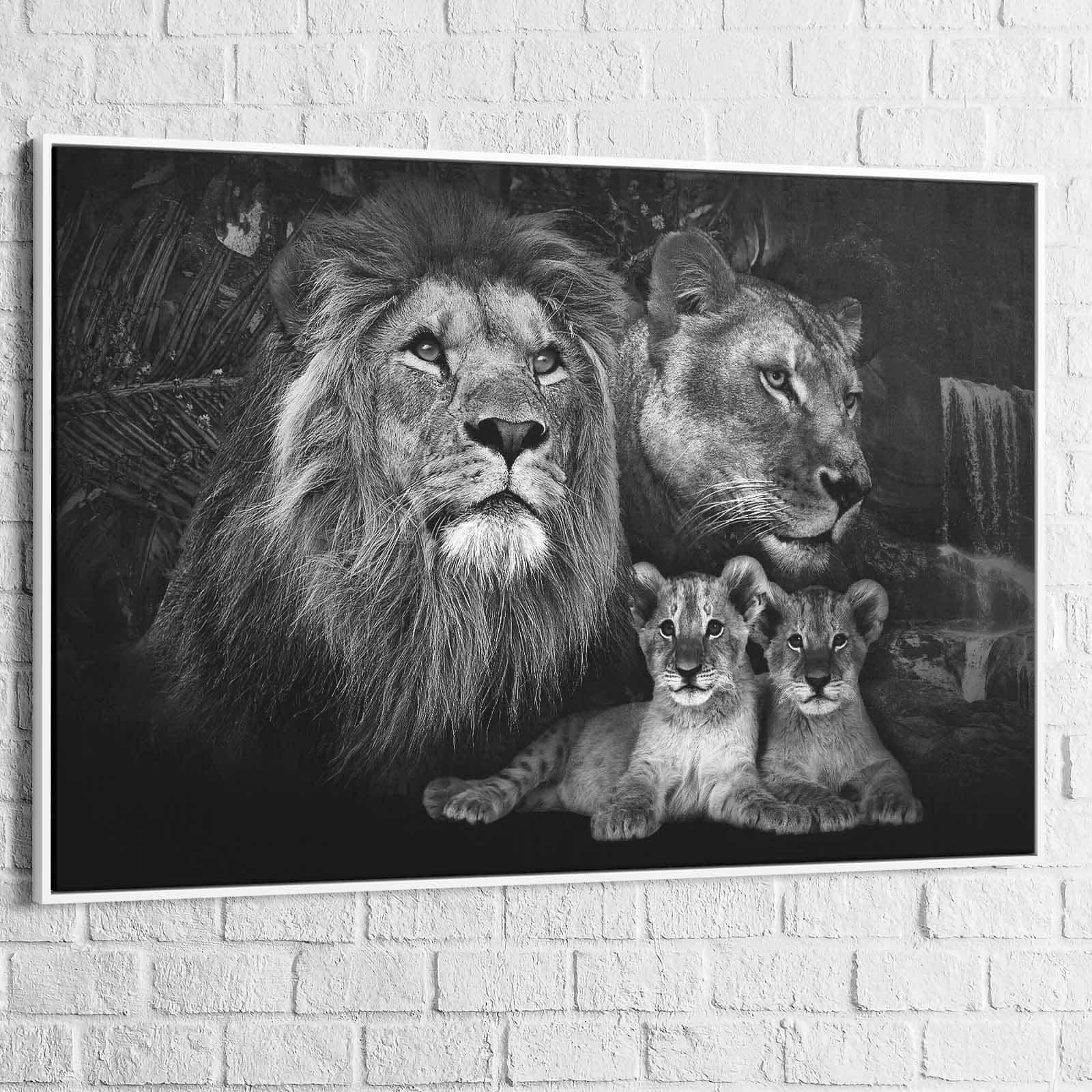 Tableau Lion En Famille - Montableaudeco