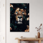 Tableau Lion et Fleurs - Montableaudeco