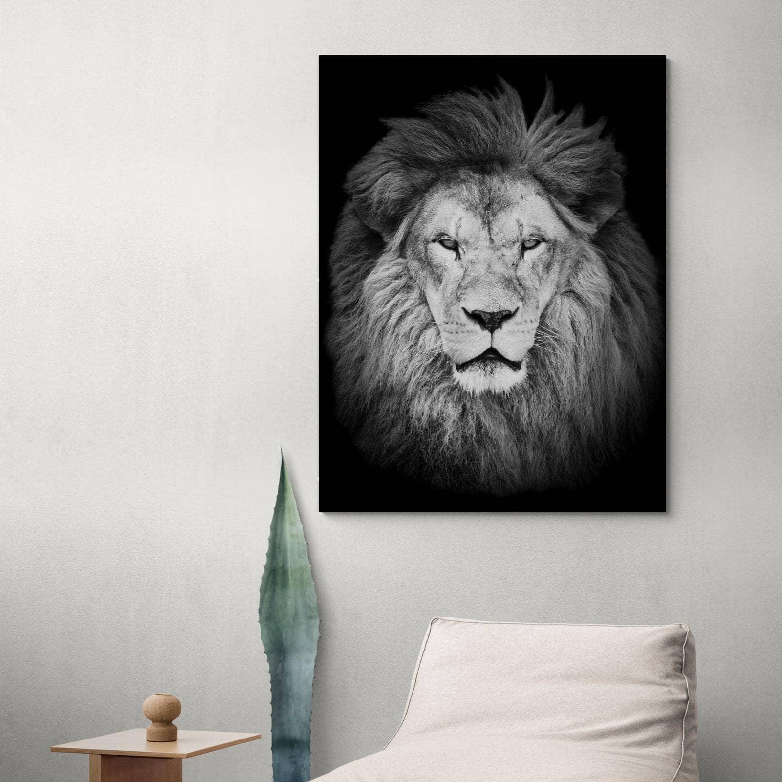 Tableau Lion Noir et Blanc - Montableaudeco