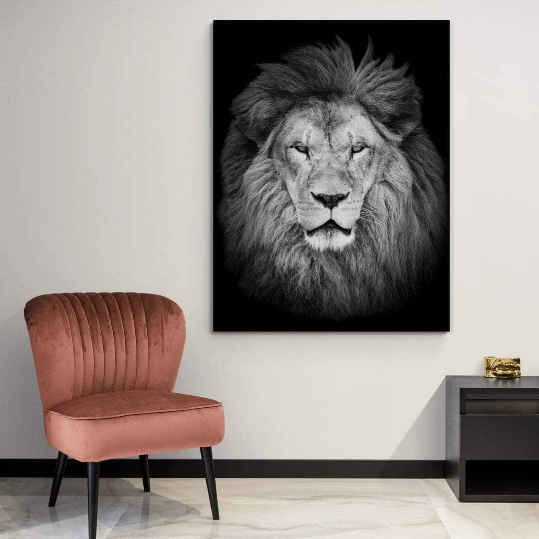 Tableau Lion Noir et Blanc - Montableaudeco