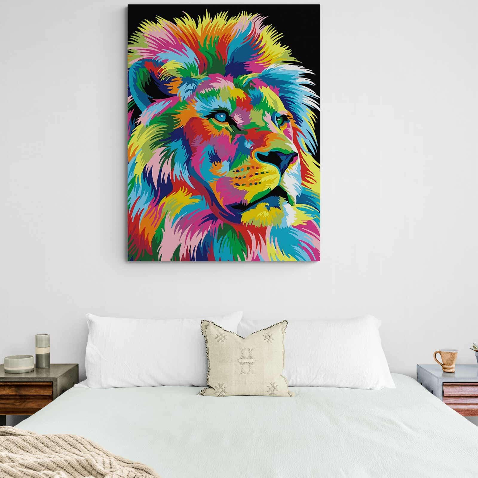 Tableau Lion Pop art Portrait - Montableaudeco