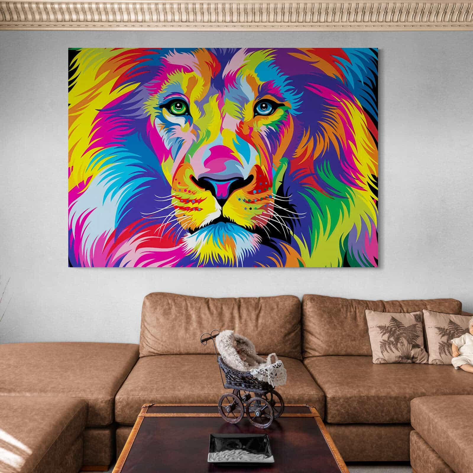 Tableau Lion Pop Art Portrait - Montableaudeco