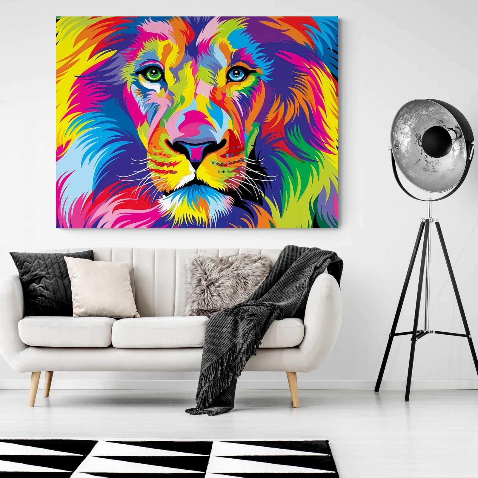 Tableau Lion Pop Art Portrait - Montableaudeco