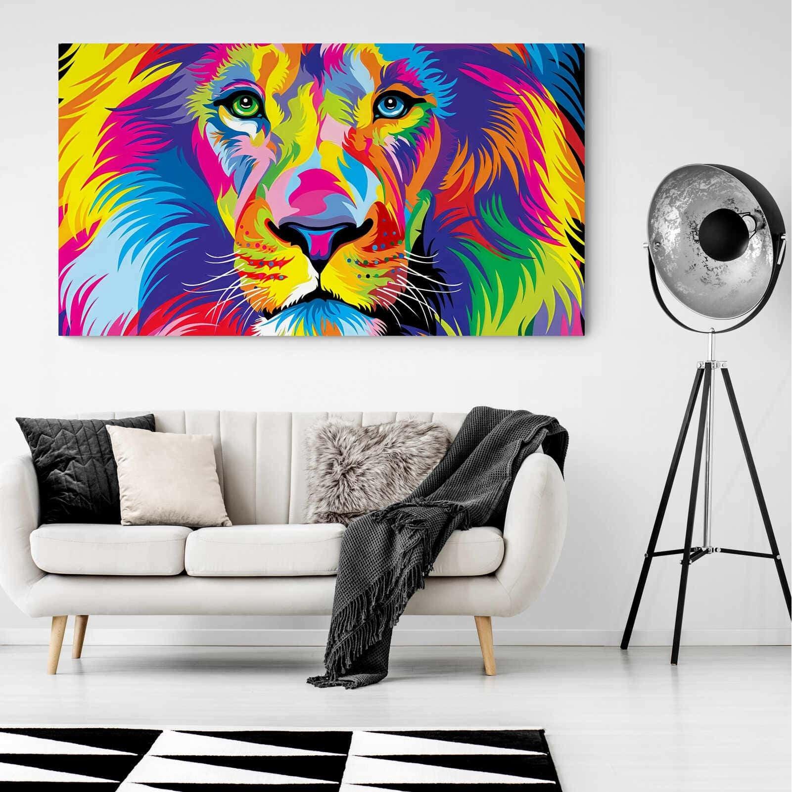 Tableau Lion Pop Art Portrait - Montableaudeco